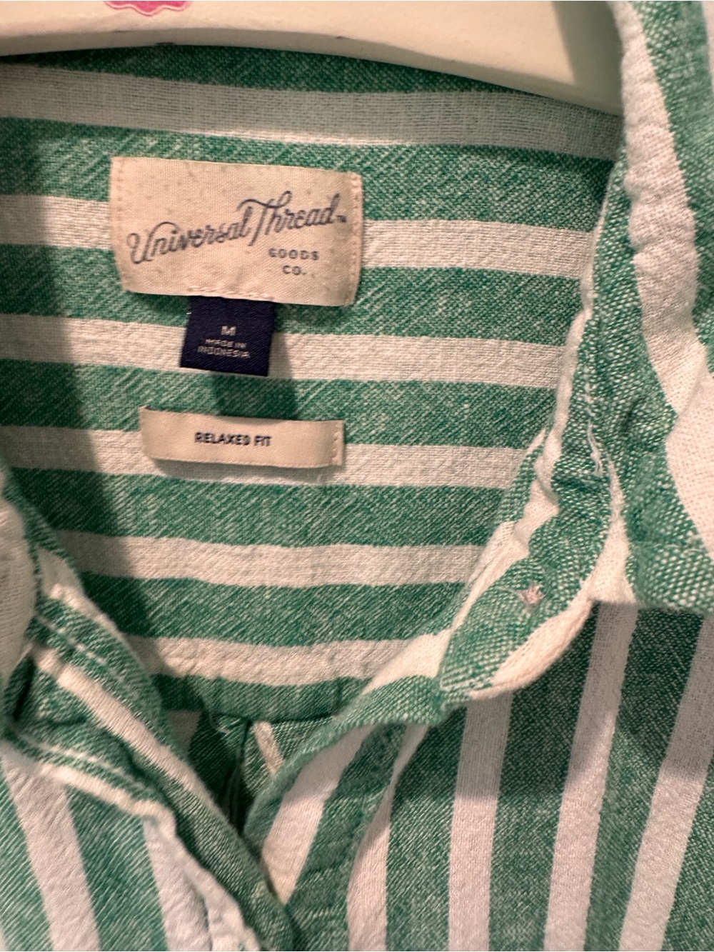Universal Thread Linen-Blend Striped Top - Picture 3 of 4